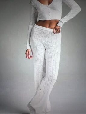 NWT SKIMS Sweater Pointelle Pants & Top